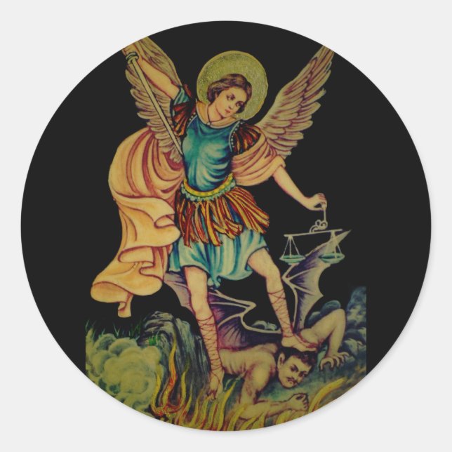 Saint Michael The Archangel Runder Aufkleber (Vorderseite)