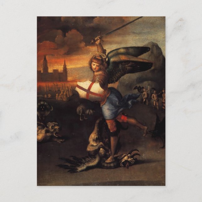 Saint Michael und der Drache Postkarte (Vorderseite)