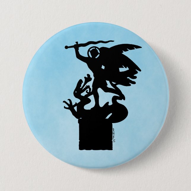 Saint Michael und Dragon Button (Vorderseite)