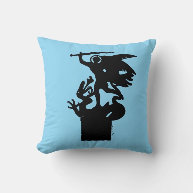 Saint Michael und Dragon Kissen (Vorderseite)