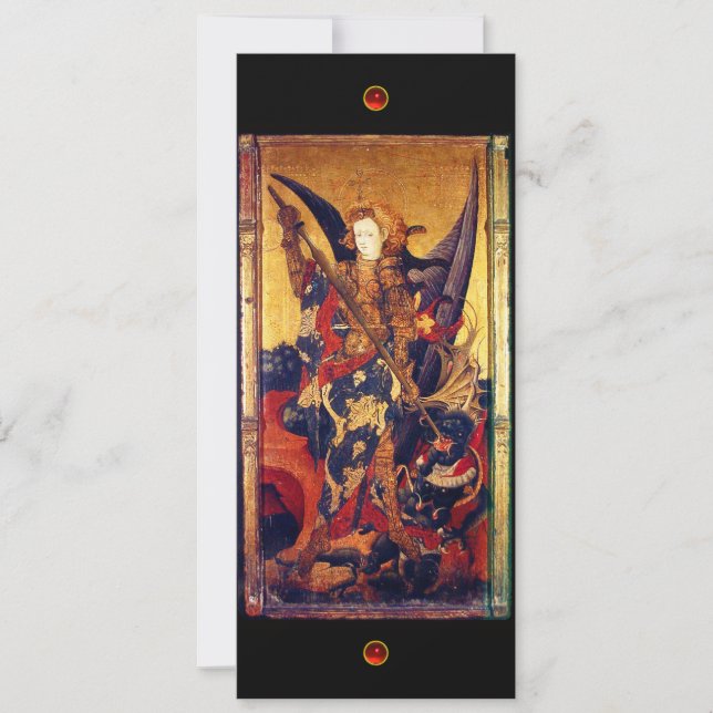 Saint Michael Vanguishing the Devil, Red ruby Einladung (Vorderseite)