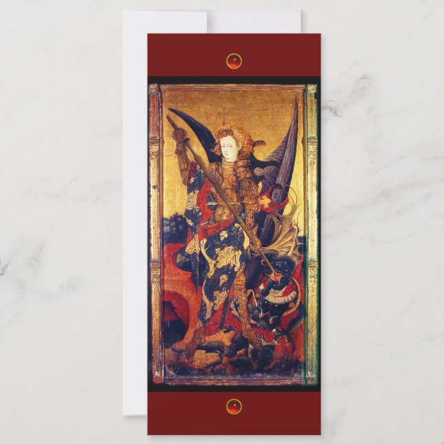 Saint Michael Vanguishing the Devil, Red ruby Einladung (Vorderseite)