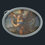 Saint Michael Vanquishing Satan Ovale Gürtelschnalle<br><div class="desc">Heiliger Michael Vanquishing Satan von Raphael,  1518.</div>