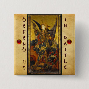 Saint Michael Vanquising the Devil Button