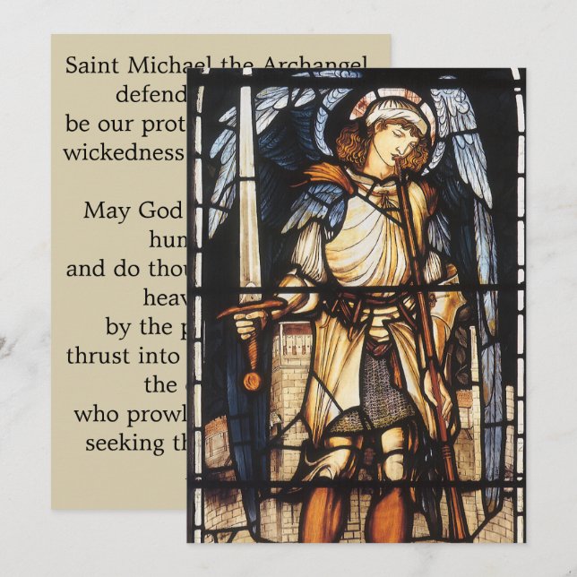 Saint Michael von Sir Edward Coley Burne-Jones Einladung (Vorne/Hinten)