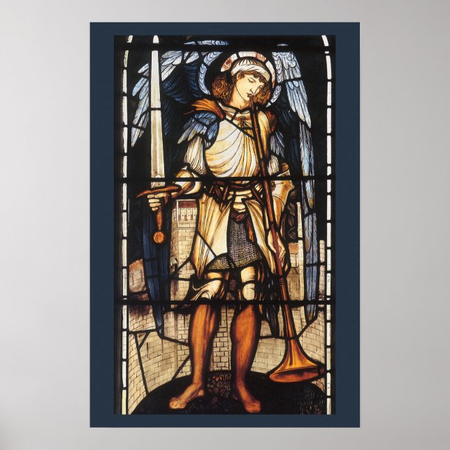 Saint Michael von Sir Edward Coley Burne-Jones Poster (Vorne)
