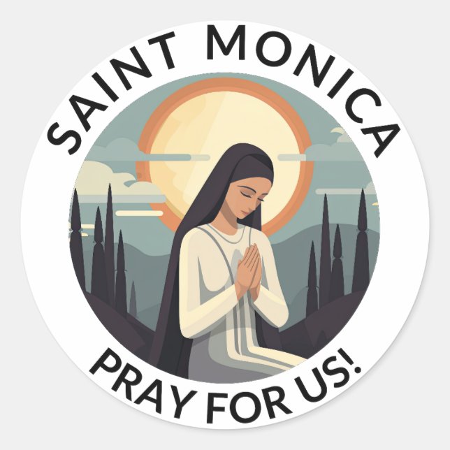 Saint Monica Round Sticker (Vorderseite)
