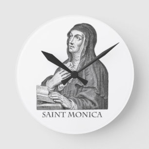 Saint Monica Runde Wanduhr