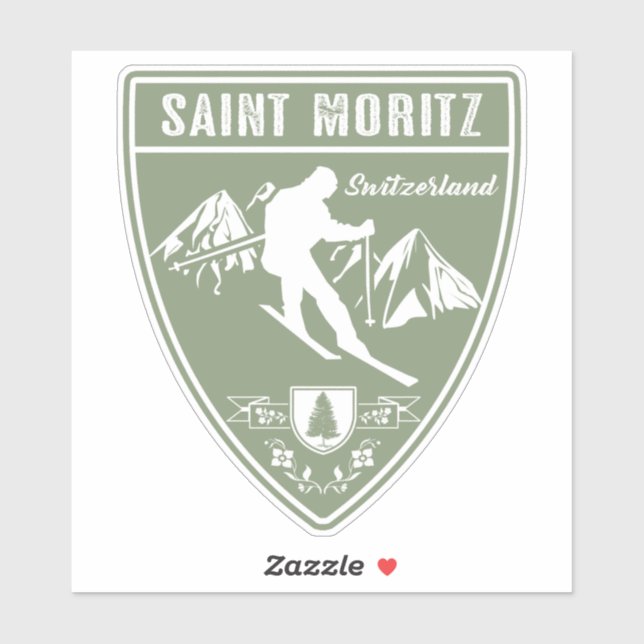 Saint Moritz Schweiz Aufkleber (Blatt)