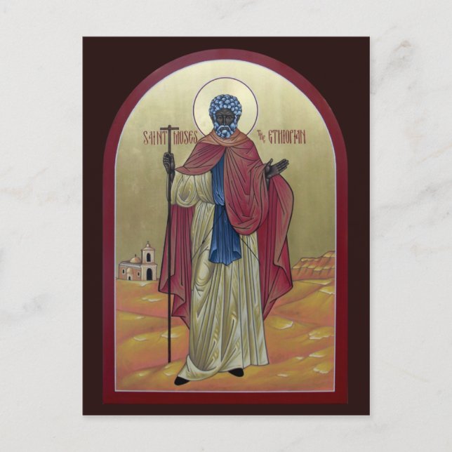 Saint Moses, die äthiopische Gebetskarte Postkarte (Vorderseite)