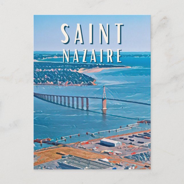 Saint Nazaire Foto Vintage Postkarte (Vorderseite)
