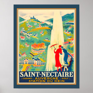 Saint-Nectaire Casino Vintage Französisch Reisen Poster