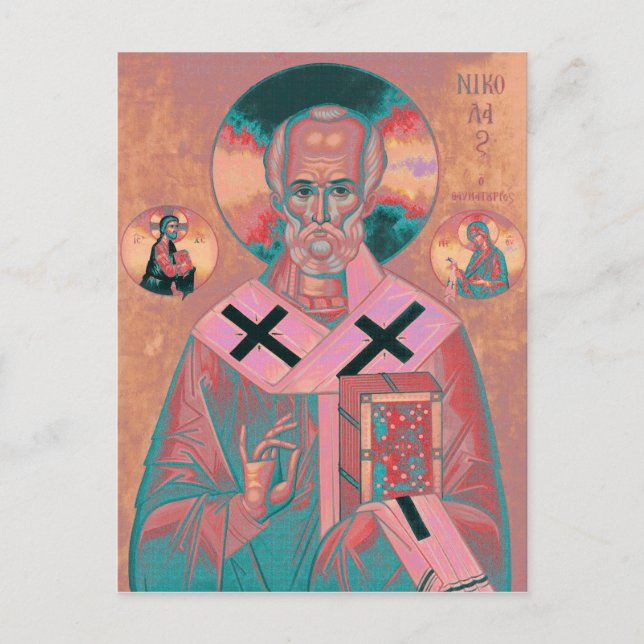 Saint Nicholas Icon Postkarte (Vorderseite)