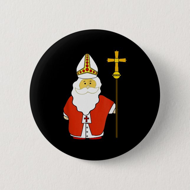 Saint Nicholas Santa Claus Patron Of Christmas  Button (Vorderseite)