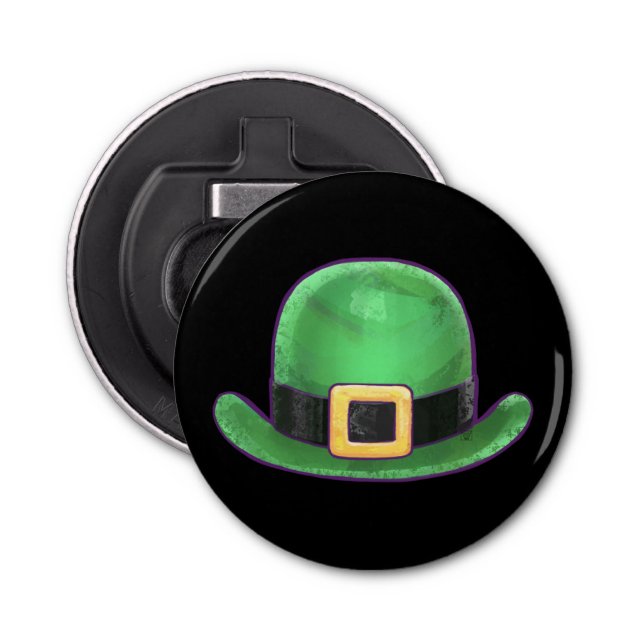 Saint Paddys Day Green Derby Hat Flaschenöffner (Vorderseite)