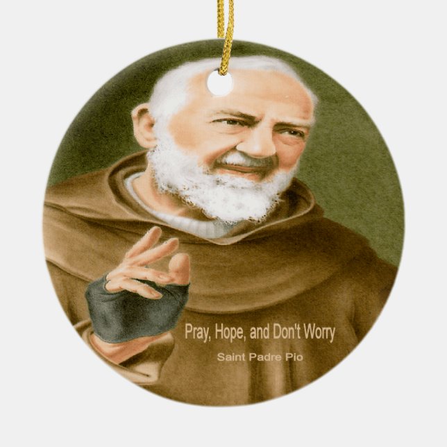 Saint Padre Pio Keramik Ornament (Vorne)
