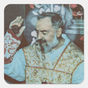 Saint Padre Pio Quadratischer Aufkleber