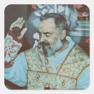 Saint Padre Pio Quadratischer Aufkleber
