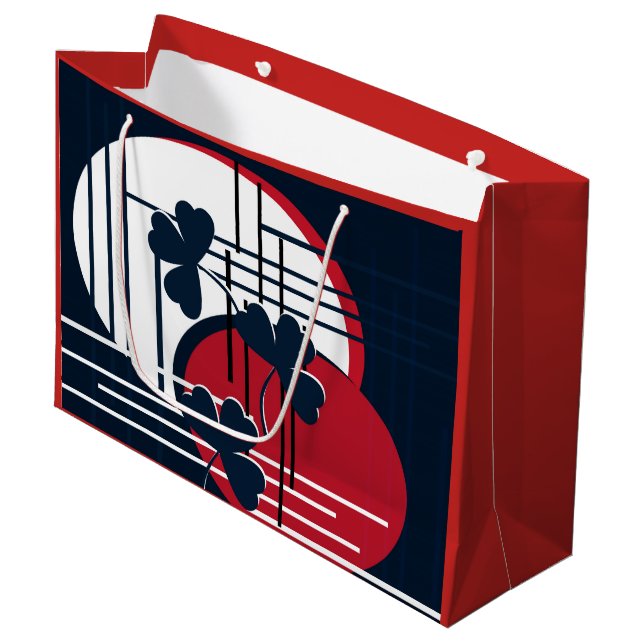 Saint Patrick, Abstraktion Große Geschenktüte (Vorderseite Schrägansicht)