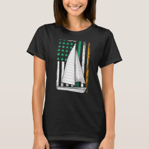 Saint Patrick American Flag Segeln T-Shirt