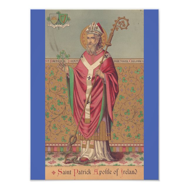 Saint Patrick Apostle von Irland Fotodruck (Vorne)