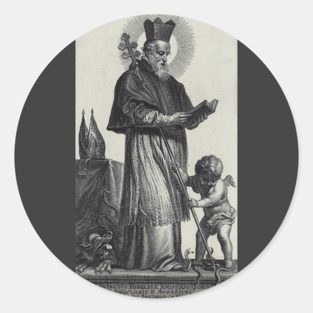Saint Patrick Bishop und Confessor Runder Aufkleber (Vorderseite)