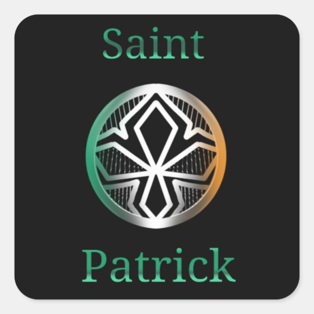 Saint Patrick Cross Quadratischer Aufkleber (Vorderseite)