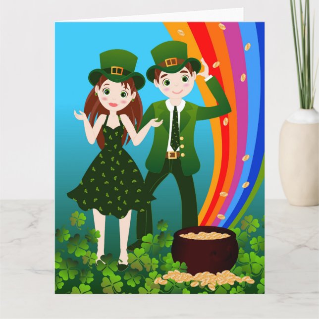Saint Patrick Day Kids Party Karte (Vorderseite)