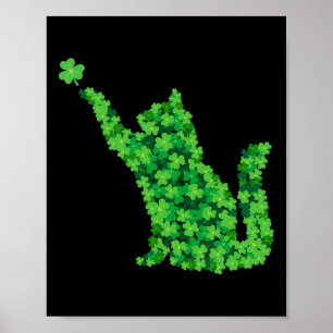 Saint Patrick Day Kleeblatt Cat Lucky St Patricks Poster