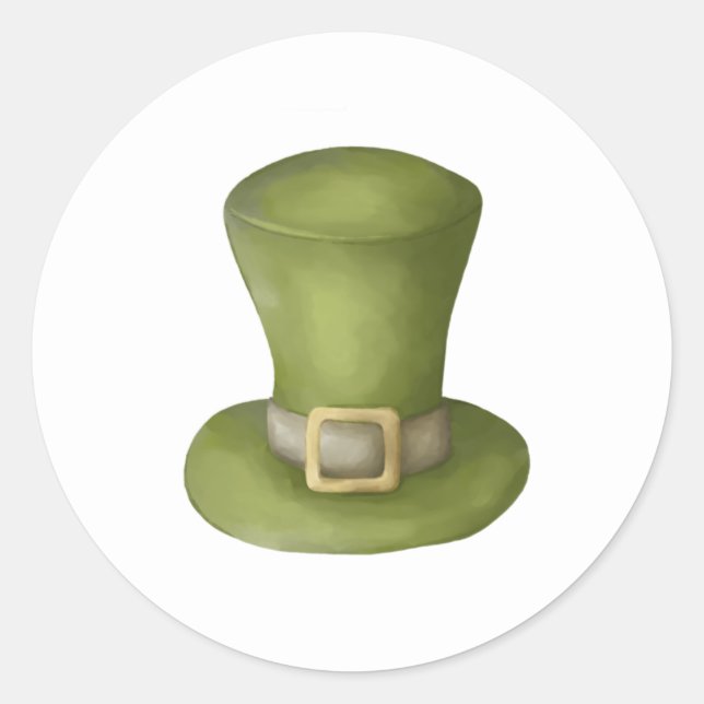 Saint Patrick elf Clip Art Runder Aufkleber (Vorderseite)