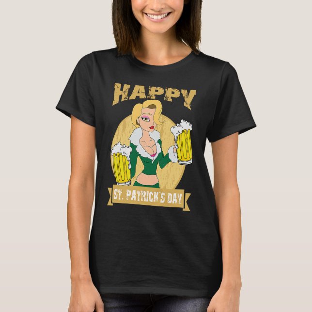 Saint Patrick Happy St Patrick's Day Kleeblatt Bee T-Shirt (Vorderseite)