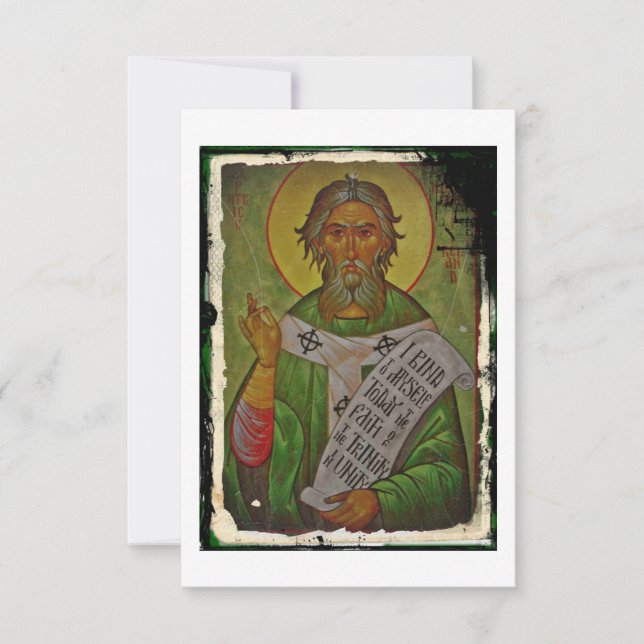 Saint Patrick Icon über grünes Hintergrund (Vorderseite)