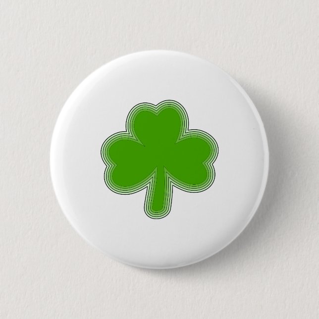 Saint-Patrick-Kleeblatt Zeichnend Button (Vorderseite)