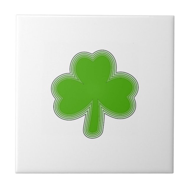 Saint-Patrick-Kleeblatt Zeichnend Fliese (Vorderseite)