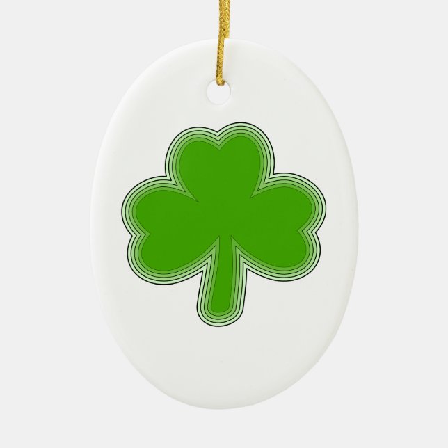 Saint-Patrick-Kleeblatt Zeichnend Keramik Ornament (Vorne)