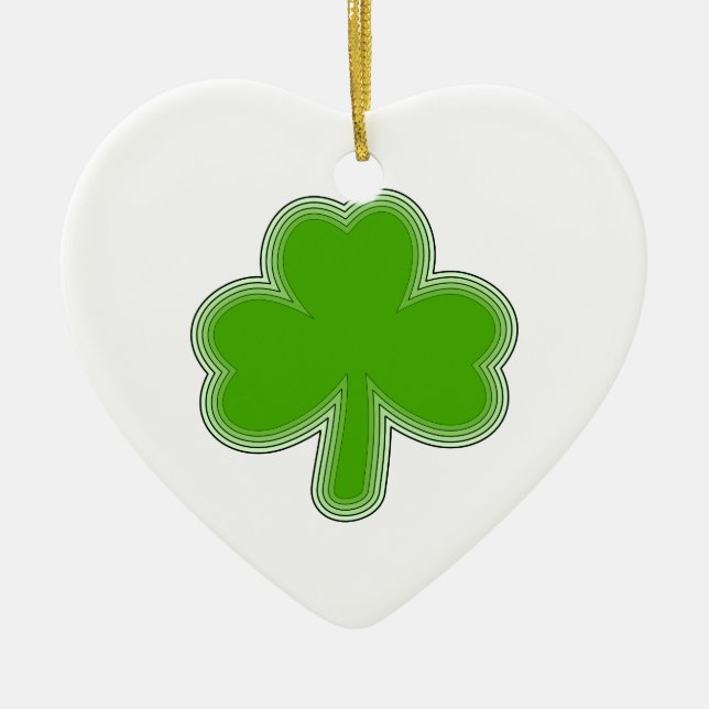 Saint-Patrick-Kleeblatt Zeichnend Keramikornament (Vorne)