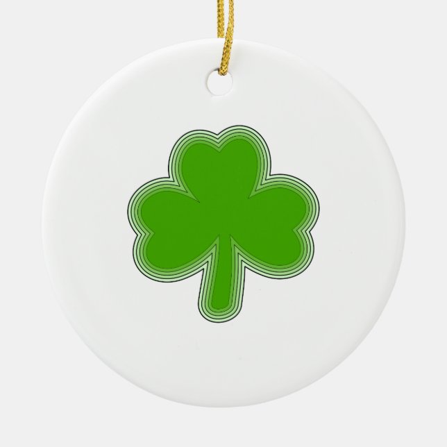 Saint-Patrick-Kleeblatt Zeichnend Keramikornament (Vorne)