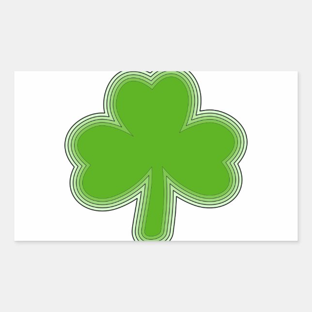 Saint-Patrick-Kleeblatt Zeichnend Rechteckiger Aufkleber (Vorderseite)