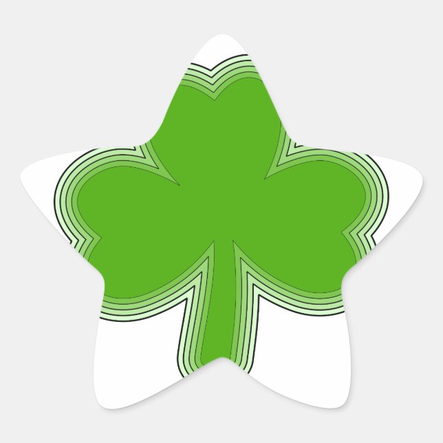 Saint-Patrick-Kleeblatt Zeichnend Stern-Aufkleber (Vorderseite)