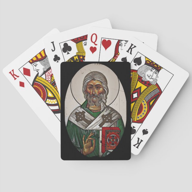 Saint Patrick mit Heiliger Schrift Spielkarten (Rückseite)