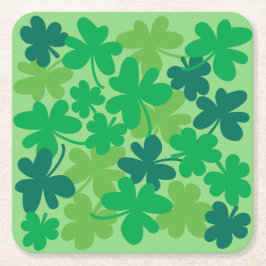 Saint Patrick’s Day Shamrock Clovers Paper Coaster Rechteckiger Pappuntersetzer