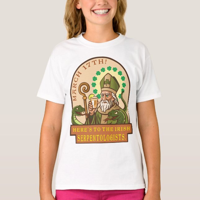 Saint Patrick und die Schlangen T-Shirt (Vorderseite)