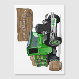 Saint Patrick Vintager Cartoon Weihnachtsfeuerwage Magnetkarte