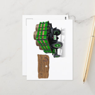 Saint Patrick Vintager Cartoon Weihnachtsfeuerwage Postkarte