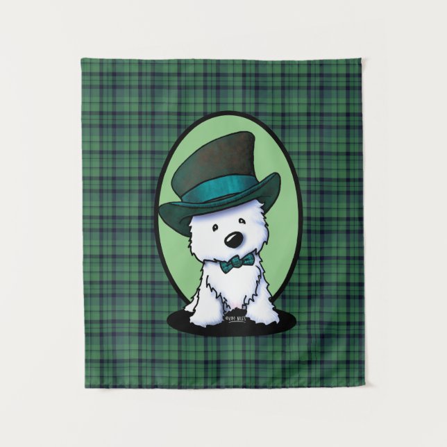 Saint Patrick Westie KiniArt Wandteppich (Vorderseite)