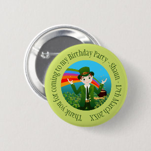 Saint Patrick's Birthday Boy Vielen Dank Button