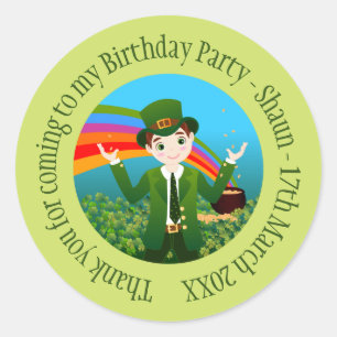 Saint Patrick's Birthday Boy Vielen Dank Runder Aufkleber