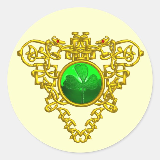 SAINT PATRICK'S CELTIC HERART RUNDER AUFKLEBER (Vorderseite)