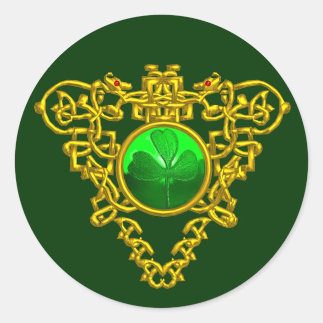 SAINT PATRICK'S CELTIC HERART RUNDER AUFKLEBER (Vorderseite)