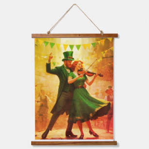 Saint Patrick's Dance Wandteppich Mit Holzrahmen